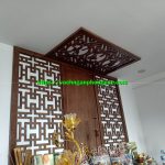 Vách hậu phòng thờ màu óc chó Vnpt- 1067
