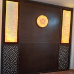 Vách ngăn phòng thờ đẹp kết hợp tranh trúc chỉ VNPT 1089